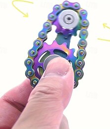 economico -giroscopio a punta di dito, design del giroscopio a catena di bicicletta collegata, gioco di dita rotante a 2 marce, meccanica durevole in acciaio inossidabile e cuscinetti lisci, giocattolo di