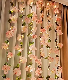 billige -jule bryllup ferie fest hortensia rotting blad lysstreng lys krans lys batteridrevet 2m 20leds nyttår hjemme hage fest balkong soverom hage dekorasjon