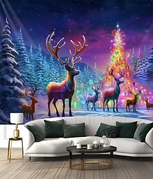 levne -blacklight gobelín záře ve tmě záře party sob polární záře UV reaktivní závěsná tapisérie nástěnná malba pro obývací pokoj ložnice