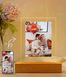 abordables -lampe photo personnalisée veilleuse acrylique photo personnalisée alimentée par USB blanc chaud ajoutez votre image parfaite pour les amoureux anniversaires petits amis et petites amies