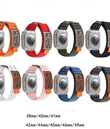 economico -Cinturino sportivo Compatibile con Cinturino dell'Apple Watch 38mm 40mm 41mm 42mm 44mm 45mm 49mm Chiusura in metallo Regolabili Traspirante Nylon Cinturino di ricambio per iwatch Ultra 2 Series 9 8 7