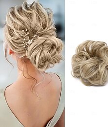 abordables -chignons Chignon A Clipser Cheveux Synthétiques Pièce de cheveux Extension des cheveux Ondulé Soirée du quotidien Usage quotidien Blond