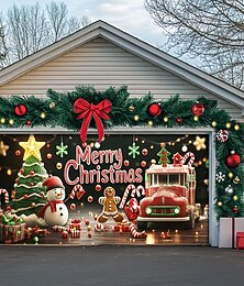 olcso -karácsonyi ajtódíszek kültéri garázsajtó borítás karácsonyi transzparens halom ajándék nagy karácsonyi háttér ünnepekhez kültéri garázsajtó otthon fali díszek