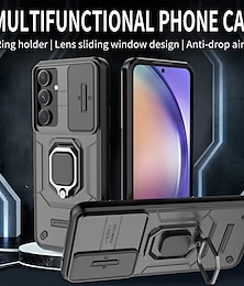 billige -telefon Etui Til Samsung Galaxy S25 Ultra S24 Ultra Plus S23 Ultra Plus A55 A35 A25 A15 5G A54 A34 A14 A13 Bakdeksel Ringholder Støtsikker Kontor / Bedrift TPU PC Metall