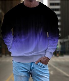olcso -Férfi Grafika Gradiens Pulóverek Pulóver pulóver Hosszú ujj Pulóver Kapucni Szabadság Menő Napi Nyomtatott Vakáció Szabadtéri sport Alkalmi Nyomtatás Tél Tavasz & Ősz