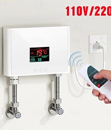 economico -Scaldabagno elettrico istantaneo da parete 110v/220v 3000w per acqua calda da bagno, doccia e riscaldamento della cucina di casa, bianco