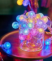 economico -luci di natale a forma di palla di cristallo, luci di fata a forma di bolla, 5 m, 50 LED, alimentate a batteria, ghirlande, luci per albero di natale, capodanno, festa, casa, giardino, balcone,