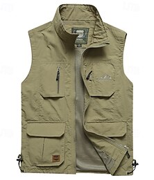 preiswerte -Herren Weste für Wanderer Wander-Fleeceweste Ärmellos Weste Außen Atmungsaktiv Komfortabel Tasche Polyester Schwarz Armeegrün Khaki Jagd Angeln Klettern