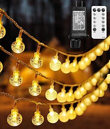 economico -Luci a corda da 12 m/20 m/30 m, luci a corda a forma di palla a led da 100-800 led el 5 mm con telecomando a 13 tasti - bianco caldo/bianco freddo/multicolore per le feste &decorazioni natalizie per