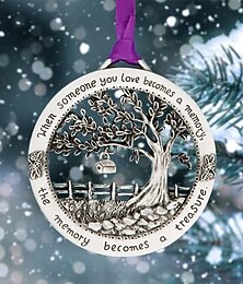 economico -Ornamento commemorativo di Buon Natale da 8 cm quando qualcuno che ami diventa un ricordo, decorazione sospesa placcata in lega per l'albero di Natale, regalo commemorativo per la perdita di una persona cara