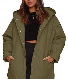 abordables -Chaqueta de mujer con solapa de polar, chaqueta corta acolchada de algodón