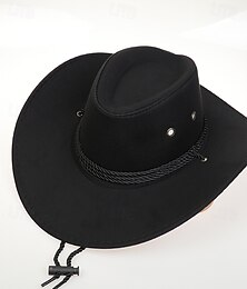 billiga -Herr Solhatt Cowboyhatt Fedora Trilby hatt Svart Rubinrött Polyester Vintagestil Mode 1700-talet delstaten Texas Dagligen Temafest Enfärgad / vanlig färg Solskyddskräm Cosplay