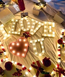 economico -insegne luminose a lettere a LED, 26 lettere dell'alfabeto illuminate, lampade decorative a batteria per matrimoni, compleanni, feste, bar di casa e decorazioni natalizie