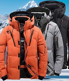 preiswerte -Herren Hoodie Jacke Fleecejacke für Wanderer Winter Draussen Windundurchlässig Warm Weich Komfortabel Vliesjacken Voller Reißverschluss Camping / Wandern / Höhlenforschung Reisen Wintersport Schwarz