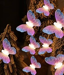 preiswerte -Schmetterlings-Lichterkette, 1,5 m/3 m, 10/20 LEDs, batteriebetriebene Lichterkette für Weihnachten im Innenbereich&amp;Außendekor
