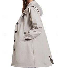 economico -Per donna Giacca sportiva Trench Esterno Strada Da tutti i giorni Autunno Inverno Standard Cappotto Standard Tenere al caldo Anti-pioggia Traspirante Moda Informale Giacca Manica lunga Tinta unica