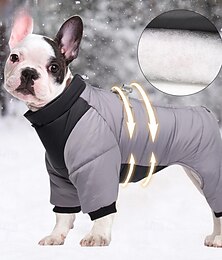 abordables -Perros Abrigos Chaqueta Chaqueta acolchada Invierno con arnés Invierno Reflexivo Resistente al Viento Templado Resistente al agua Exterior Small Medio