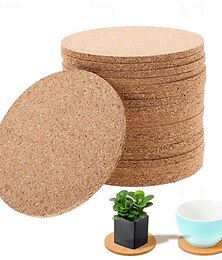 お買い得  -10/20個コルクコースター、ドリンク吸収性、ティーまたはコーヒーコースターセット、丸型耐熱バーコースター、再利用可能なテーブルブランクコースター、ワイングラスカップマグ、植物オフィスへのギフト