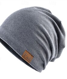 billiga -Herr Unisex Mössa Vinter hattar Beanie-mössor 骷髅头毛线帽 Stickad mössa Svart Ljusgrå Polyester Stickat Mysigt Dagliga kläder Utekväll Enfärgad / vanlig färg Varm