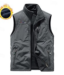 halpa -Miesten Vaellusliivi Fleece-liivi, vaellus Hihaton Liivi Ulko- Pidä lämpimänä Fleece-vuori Mukava Talvi Tasku Polyesteri Musta Armeijan vihreä Khaki Metsästys Kalastus Kiipeily