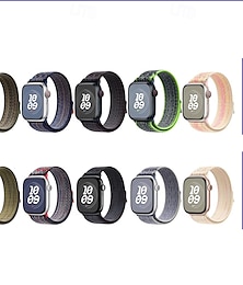 رخيصةأون -عصابة الرياضة متوافق مع Apple Watchband 38 مم 40 مم 41 مم 42 مم 44 مم 45 مم 49 مم قابل للتعديل القماش استبدال حزام الساعة إلى iwatch Ultra 2 Series 9 8 7 SE 6 5 4 3 2 1