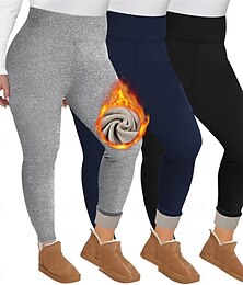 halpa -Naisten Joogahousut Jooga leggingsit Fleecevuoratut leggingsit puhelimen taskulla Korka vyötärö Jooga Kuntosaliharjoitus Pilates Pyöräily Sukkahousut Musta Tumma laivastonsininen Harmaa Fleece Spandex