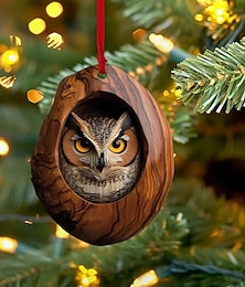 ieftine -ornament de Crăciun cu animale, model de animale pentru brad de Crăciun ornament acrilic 2d, decor de animale din pădure, decor sezonier pentru brad de Crăciun, tavan, decor de Crăciun cadouri de amintire