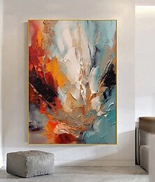 abordables -peinture à l'huile peinte à la main, peintures abstraites colorées sur toile, peinture acrylique richement texturée peinte à la main, art mural moderne, œuvre d'art peinte à la main pour le salon,
