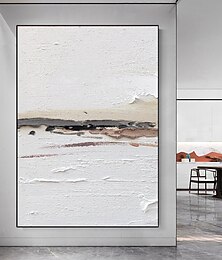 preiswerte -handgemaltes Wabi Sabi Kunstwerk Gemälde Wandkunst Ölgemälde handgemachtes beige abstraktes Gemälde auf Leinwand ein Paar beige Textur Wandkunst neutrale abstrakte Wandkunst Boho Wal Dekor