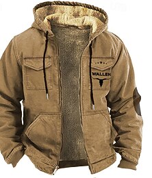abordables -Homme Sweat à capuche zippé intégral Sweat à capuche zippé Sherpa duveteux Veste en Polaire Sweat à capuche en polaire Bleu Violet Marron Kaki À capuche Graphique Zip Up Fermeture éclair Avec Poches