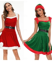 preiswerte -Weihnachtsmann FrauClaus Ausgefallenes Weihnachtskleid Sexy Weihnachtskostüme Damen Weihnachten Heiligabend Cosplay-Kostüm Erwachsene Weihnachten Kleid Hut