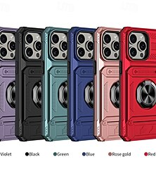 billige -telefon Etui Til iPhone 16 Pro Max Plus iPhone 15 Pro Max Plus iPhone 14 Pro Max iPhone 14 Pro Max Plus iPhone 13 Pro Maks Bakdeksel Ringholder Magnetisk Kortspor Kontor / Bedrift TPU PC
