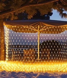 billige -led nettstrenglys ip65 6mx4m 3mx2m led fleksibelt julenett festrenglys 880led 200led mesh strenglys for hagegård fargerik dekorasjon eu us uk plugg ac110v 220v 230v