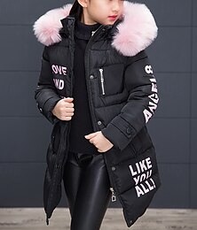 economico -Da ragazza 3D Alfabetico Piume Piumino Manica lunga Inverno Essenziale Bambino 4-12 anni Scuola Strada Giornaliero