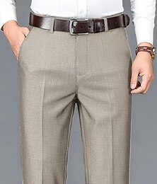 お買い得  -男性用 スーツ ズボン スラックス スーツパンツ ポケット 平織り 履き心地よい 高通気性 結婚式 アウトドア 日常 ファッション カジュアル ブラック カーキ色