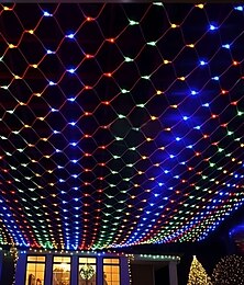 economico -luci a rete a led ip65 6mx4m 3mx2m luci a rete flessibili a led per natale 880led luci a rete a led 200led per giardino cortile decorazione colorata spina eu us uk ac110v 220v 230v