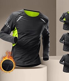 economico -Per uomo T-shirt da corsa T-shirt Compressione Manica lunga Maglietta Informale Athleisure Autunno Traspirante Asciugatura rapida Allenamento in palestra Corsa Marcia abbigliamento sportivo
