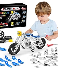 levne -hračky na stavbu představce motocyklu pro děti stavebnice kovová stavebnice stavebnice 5 variabilních vícetvarových parních vzdělávacích hraček na motorku (139ks) halloween/den díkůvzdání/vánoční dárek