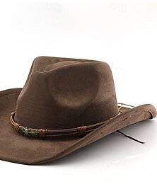 economico -Per uomo Cappello da sole Cappello da cowboy Cappello Fedora Trilby Nero Cammello Lanetta Stile vintage Di tendenza 18esimo secolo Stato del Texas Giornaliero Festa a tema Tinta unita / tinta unita