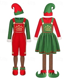 levne -Elf Úbory Fancy kostým Vánoční kostým Pánské Dámské Chlapecké Dívčí Vánoce Nový rok Štědrý večer Cosplay kostým Dospělí Dětské Párty Vánoce Kostým