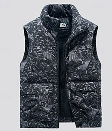 billige -Herre Fiskevest Daglig Fritid Vår & Vinter Lomme Polyester Bekvem Helfarge Glidelås Høy krage Svart Kakifarget Mørkeblå Mørkegrå Vest