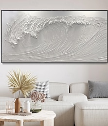 abordables -Mintura fait à la main 3D vagues de la mer peintures à l'huile sur toile art mural décoration moderne image abstraite pour la décoration intérieure peinture roulée sans cadre non étirée