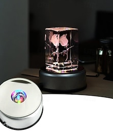 abordables -4Ampoules LEDs base lumineuse verre clair cristal objets transparents affichage laser coloré socle rond pour cocktail