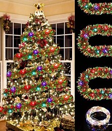 economico -5m 50 luci a led a forma di lanterna a forma di fiore, luci decorative colorate a forma di lanterna a forma di fiore, albero di Natale per Natale, matrimonio, capodanno, decorazioni festive per interni/esterni 1 pz
