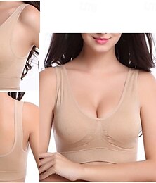 お買い得  -女性用 ライトサポート スポーツブラ ランニングブラ オープンバック ブラトップ パッド入り フィットネス レジャースポーツ ランニング 高通気性 ライトウェイト ソフト 濃いピンク スイカ色と ブラック ソリッド