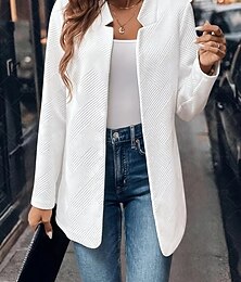 preiswerte -Damen Blazer Sakko Feste Farbe Komfortabel Modisch Regular Fit Oberbekleidung Langarm Winter Schwarz S