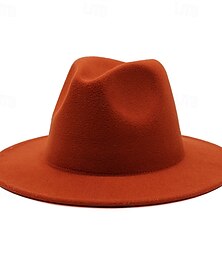 abordables -Hombre Sombrero del Derby de Kentucky Sombrero para el sol Sombrero de vaquero Sombrero Fedora Trilby Negro Amarillo Poliéster Estilo retro Moda siglo 18 estado de texas Diario Fiesta temática Color