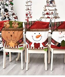 economico -Set di 3 coprisedie natalizie - sala da pranzo festiva &arredamento soggiorno senza bisogno di corrente elettrica