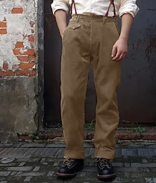 economico -Per uomo Pantaloni Eleganti Pantaloni in velluto a coste Bottoni Tasca Semplice Comodità Feste Lavoro Vintage azzurro cielo Verde militare Micro-elastico