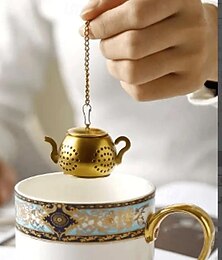 Недорогие -Ситечко для заваривания листового чая в форме чайника из нержавеющей стали - многоразовые ситечки для заваривания травяного чая со специями, чайная посуда и аксессуары для чайной церемонии